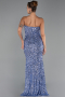 Robe de Soirée Longue Squameuse Indigo ABU6316