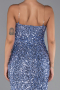 Robe de Soirée Longue Squameuse Indigo ABU6316