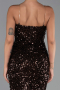 Robe de Soirée Longue Squameuse Brun ABU6316
