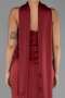 Robe Queue De Poisson Satin Longue Rouge Bordeaux ABU6086