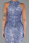 Robe de Soirée Longue Squameuse Indigo ABU5135