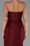 Robe de Soirée Longue Dantelle Rouge Bordeaux ABU5642