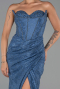Robe de Soirée Longue Dantelle Indigo ABU5642