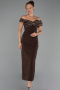 Robe De Soirée Midi Brun ABK2658