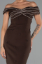 Robe De Soirée Midi Brun ABK2658