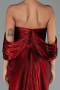 Robe de Soirée Longue Mousseline Rouge Bordeaux ABU6306