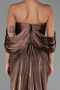 Robe de Soirée Longue Mousseline Brun ABU6306