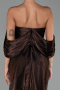 Robe de Soirée Longue Mousseline Brun foncé ABU6306