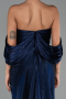 Robe de Soirée Longue Mousseline Bleu Marine ABU6306