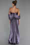 Robe de Soirée Longue Mousseline Lavande ABU6306