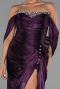 Robe de Soirée Longue Mousseline Violet ABU6306