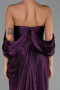 Robe de Soirée Longue Mousseline Violet ABU6306