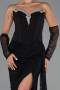 Robe de Soirée Longue Dantelle Noir ABU6319