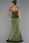 Robe de Soirée Longue Satin Kaki ABU6320