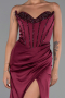 Robe de Soirée Longue Satin Prune ABU6320