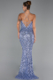 Robe de Soirée Longue Squameuse Indigo ABU6321