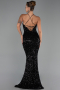 Robe de Soirée Longue Squameuse Noir ABU6321
