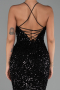Robe de Soirée Longue Squameuse Noir ABU6321