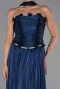 Robe de Soirée Longue Mousseline Bleu Marine ABU6322