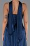 Robe de Soirée Longue Mousseline Bleu Marine ABU6322