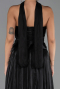 Robe de Soirée Longue Mousseline Noir ABU6322