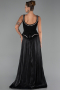 Robe de Soirée Longue Mousseline Noir ABU6323