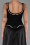 Robe de Soirée Longue Mousseline Noir ABU6323