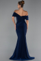Robe de Soirée Longue Bleu Marine ABU6324