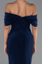 Robe de Soirée Longue Bleu Marine ABU6324