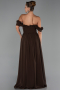 Robe de Soirée Longue Mousseline Brun ABU6325