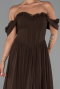 Robe de Soirée Longue Mousseline Brun ABU6325