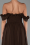Robe de Soirée Longue Mousseline Brun ABU6325