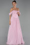Robe de Soirée Longue Mousseline Poudre ABU6325