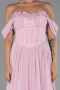 Robe de Soirée Longue Mousseline Poudre ABU6325