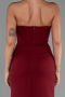 Robe de Soirée Longue Rouge Bordeaux ABU6327
