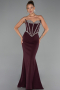 Robe de Soirée Longue Couleur Cerise ABU6327