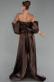 Robe De Soirée Perlé Longue Brun ABU5169