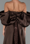 Robe De Soirée Perlé Longue Brun ABU5169