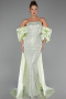 Robe De Soirée Perlé Longue Menthe ABU5169