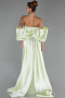 Robe De Soirée Perlé Longue Menthe ABU5169