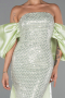 Robe De Soirée Perlé Longue Menthe ABU5169