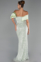 Robe De Soirée Perlé Longue Menthe ABU5434