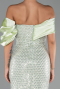 Robe De Soirée Perlé Longue Menthe ABU5434