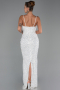 Robe de Soirée Longue Squameuse Blanc ABU6308
