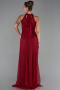 Robe de Soirée Longue Dantelle Rouge Bordeaux ABU6313