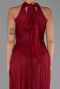 Robe de Soirée Longue Dantelle Rouge Bordeaux ABU6313