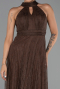 Robe de Soirée Longue Dantelle Brun ABU6313