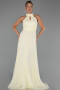 Robe de Soirée Longue Dantelle Jaune ABU6313