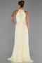 Robe de Soirée Longue Dantelle Jaune ABU6313