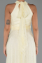 Robe de Soirée Longue Dantelle Jaune ABU6313
